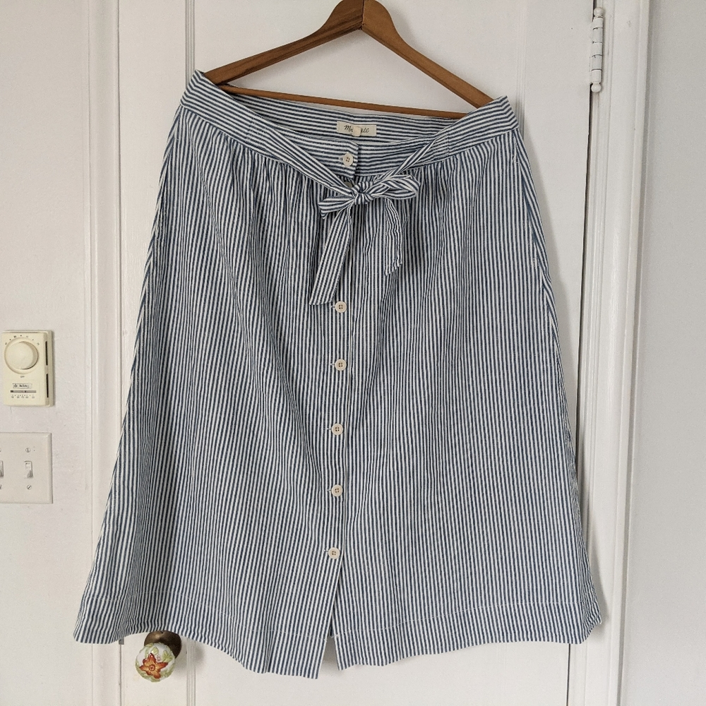 Madewell Palisade striped button-down skirt